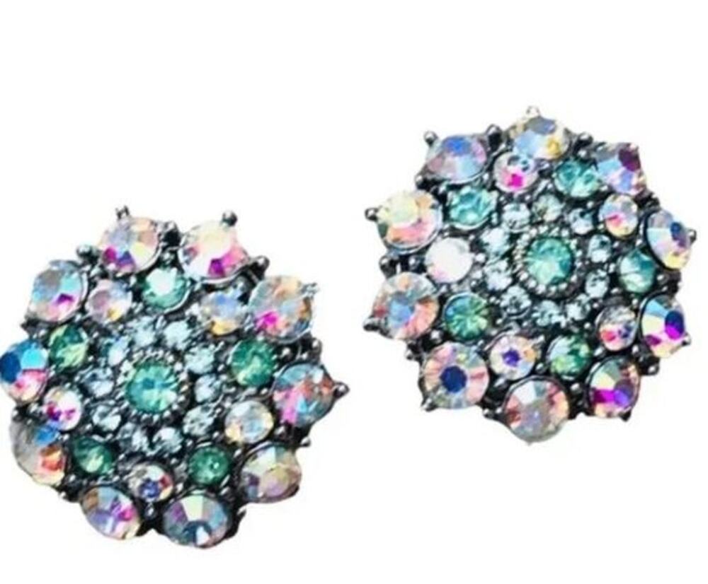 Vintage Sparkly Clip On Earrings